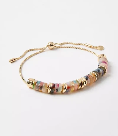 Multicolored Tortoiseshell Print Spliced Pull Tie Bracelet