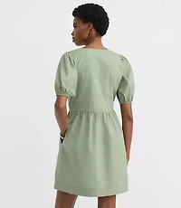 Poplin Bow Mini Pocket Dress