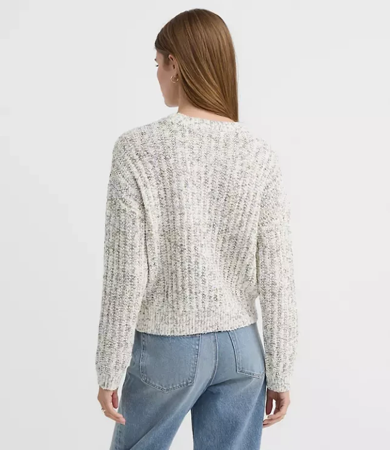 Petite Spacedye Ribbed Relaxed Sweater