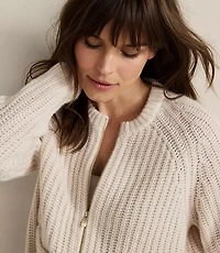 Haven Well Within Cashmere Zip Front Bomber Jacket