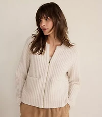 Haven Well Within Cashmere Zip Front Bomber Jacket