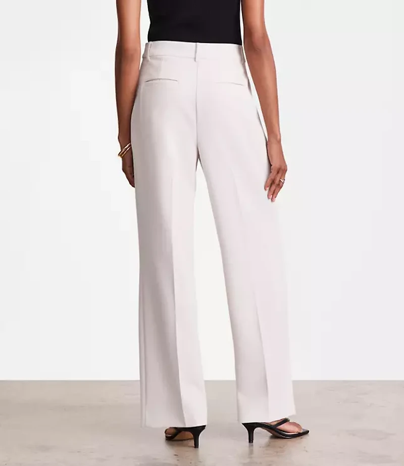 Tall LOFT Versa Crepe Drape Pleated Relaxed Straight Pants