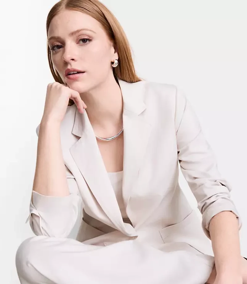 Petite LOFT Versa Pure Spun Patch Pocket Blazer