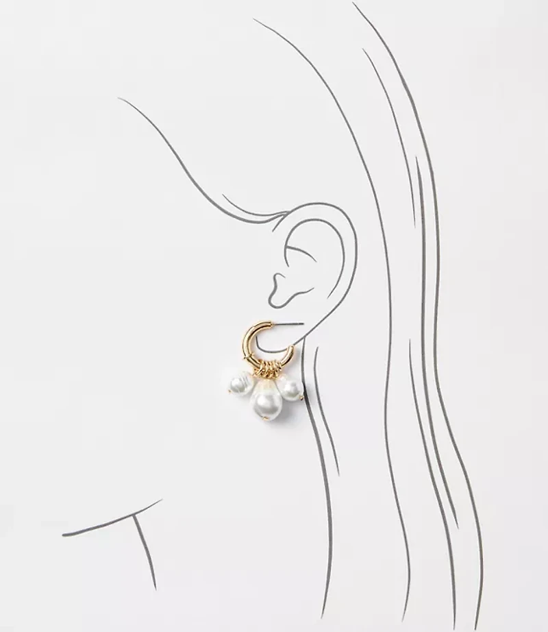 Pearlized Cluster Earrings