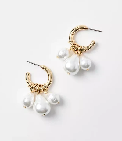 Pearlized Cluster Earrings