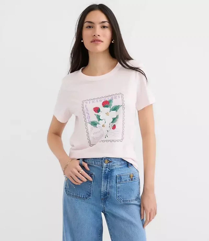 Strawberry Season Stamp Everyday Crew Tee