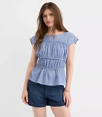 Ruched Wedge Top