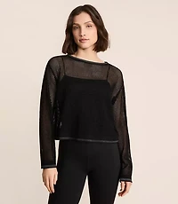 Lou & Grey Tipped Mesh Sweater