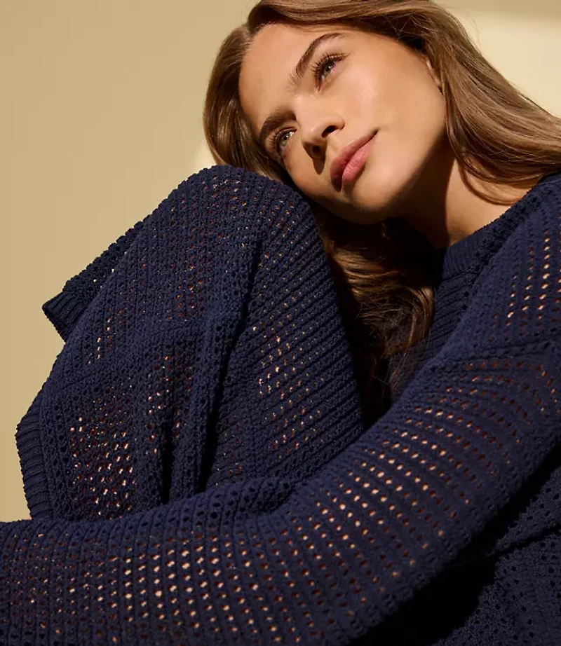 Lou & Grey Reversible Mesh Sweater