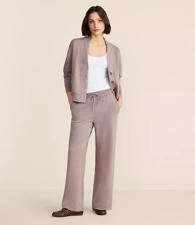 Petite Lou & Grey Heathered Scubasoft Wide Leg Sweatpants