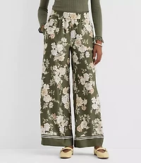 Pull On Wide Leg Pants Floral