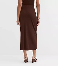 Petite Metallic Ring Wrap Midi Skirt