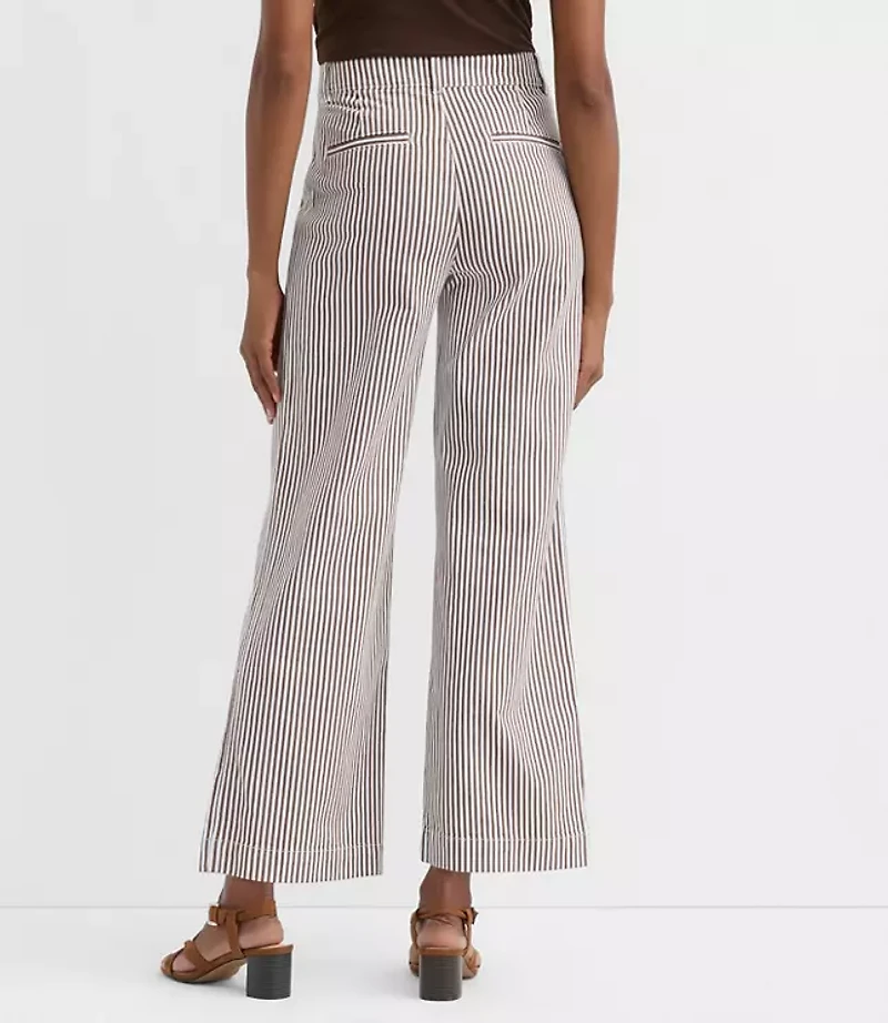 Tall Palmer Wide Leg Crop Pants Stripe