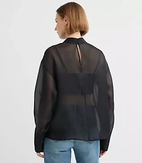 Satin Cami Mock Neck Blouse