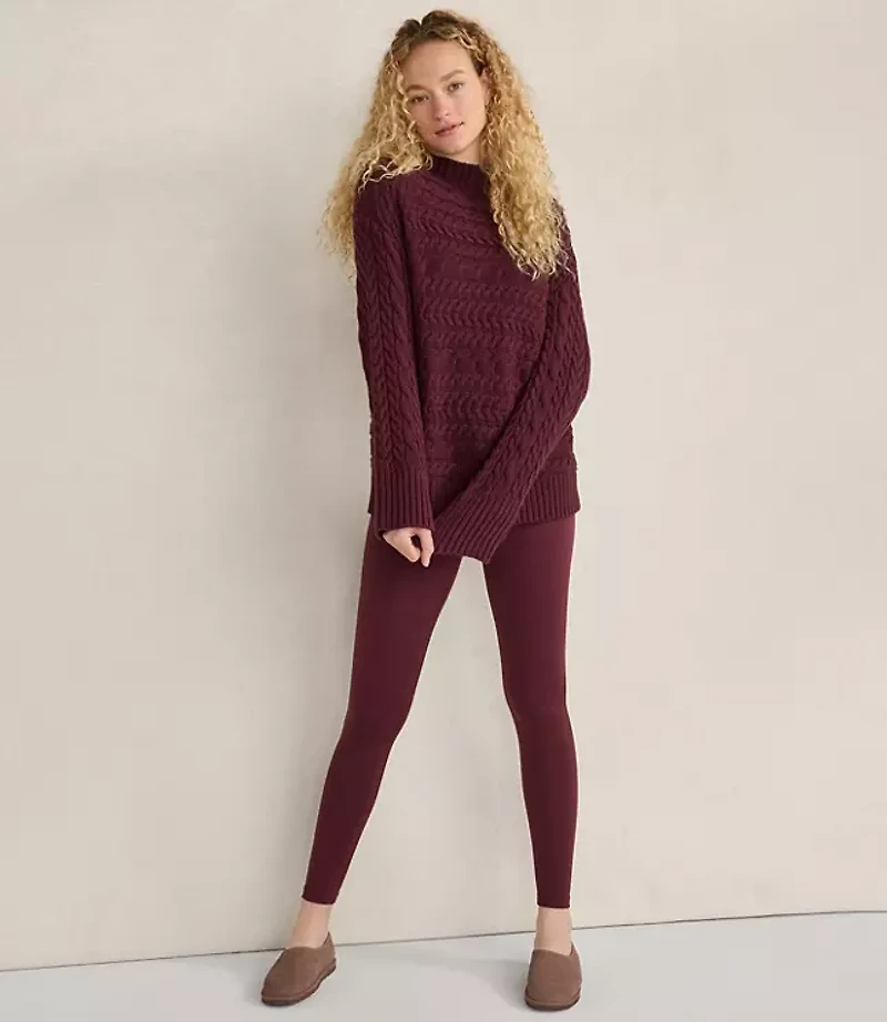Haven Well Within Organic Cotton Horizontal Cable Funnel Neck Sweater