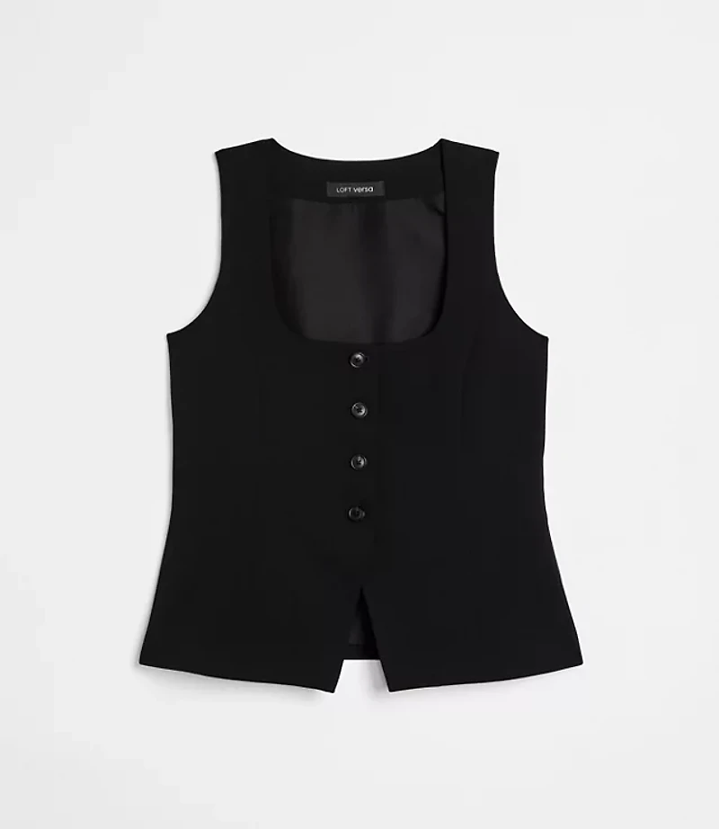 Petite LOFT Versa Crepe Drape Tank Vest