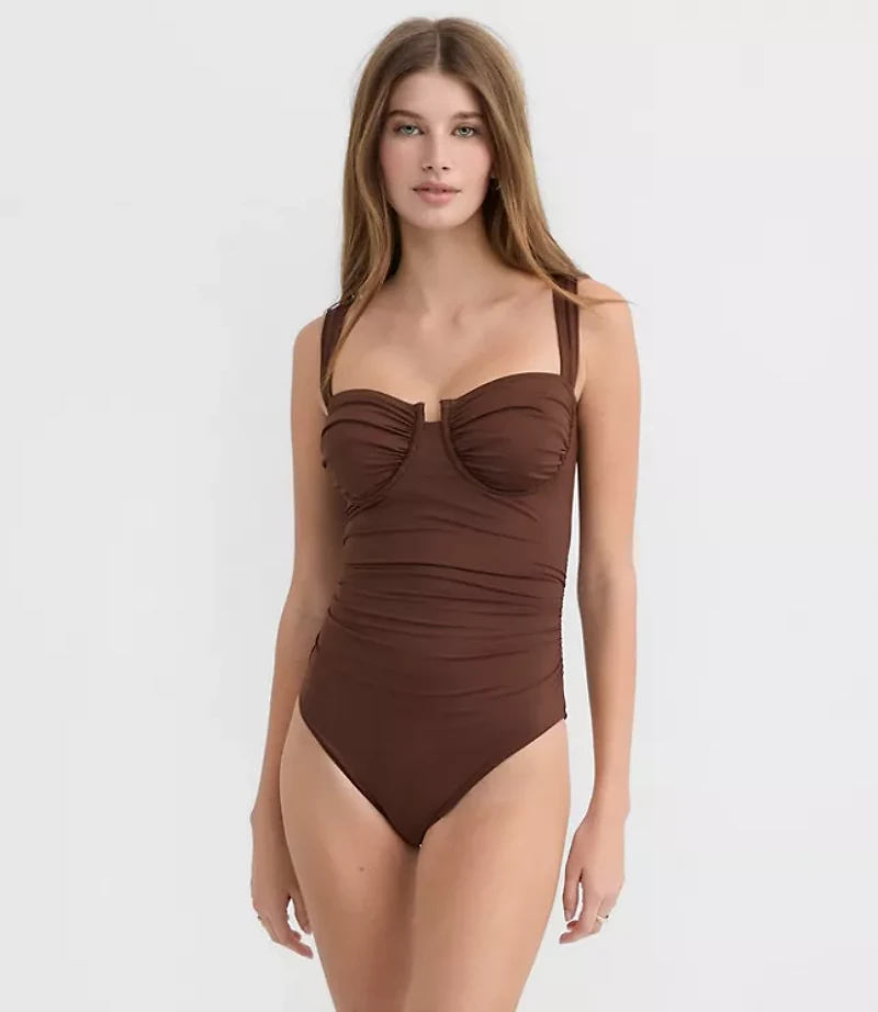 LOFT Beach Ruched Underwire One Piece Swimsuit