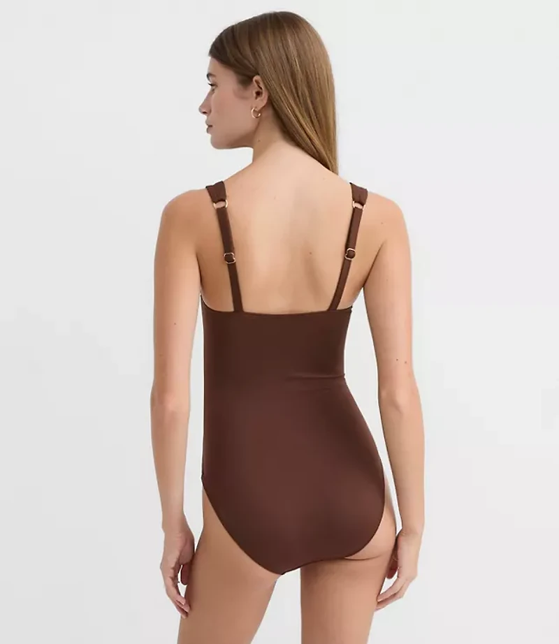 LOFT Beach Ruched Underwire One Piece Swimsuit
