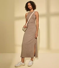 Petite Lou & Grey Heathered Brushedsoft Ruched Tank Midi Dress