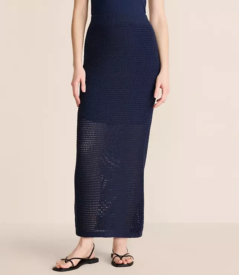 Lou & Grey Mesh Stitch Maxi Sweater Skirt