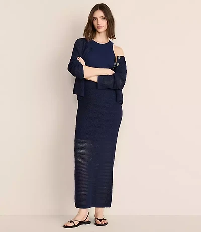 Lou & Grey Mesh Stitch Maxi Sweater Skirt