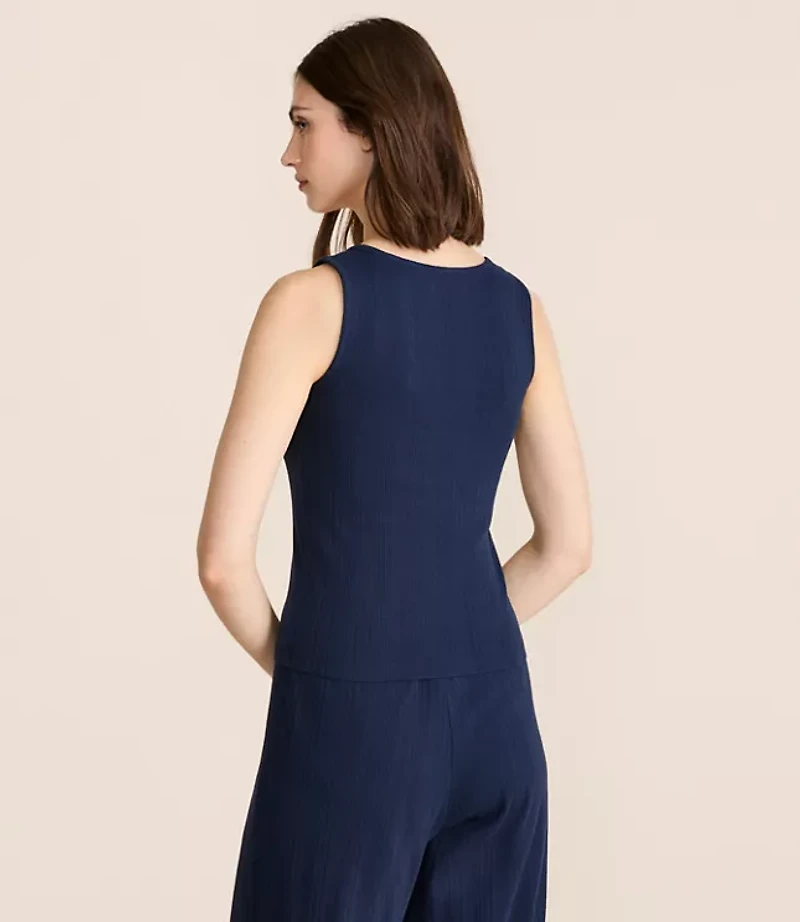 Lou & Grey Pointelle Striped Pajama Tank Top