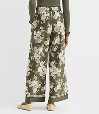 Petite Pull On Wide Leg Pants Floral