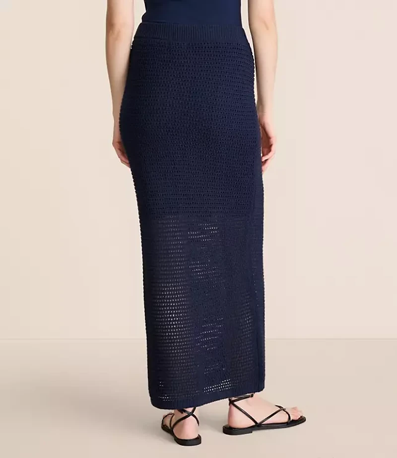 Petite Lou & Grey Mesh Stitch Maxi Sweater Skirt