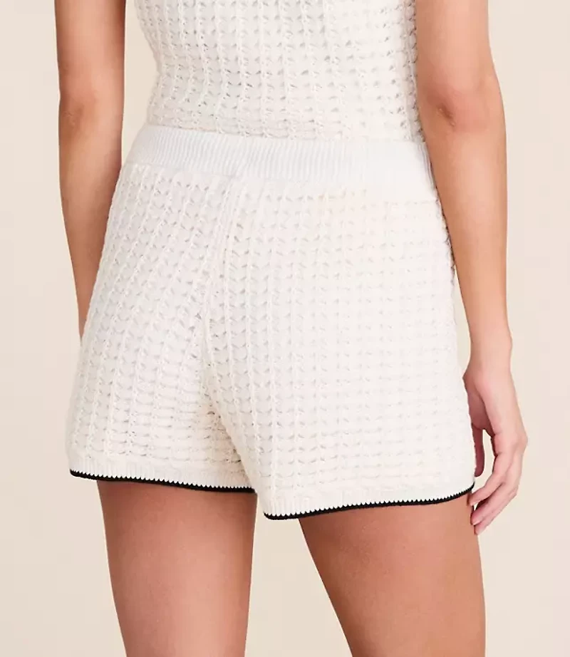 Lou & Grey Tipped Pointelle Sweater Shorts