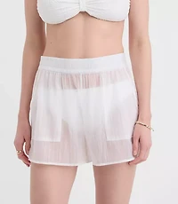 LOFT Beach Sheer Patch Pocket Shorts