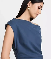 Petite LOFT Versa Pure Spun Off The Shoulder Midi Dress