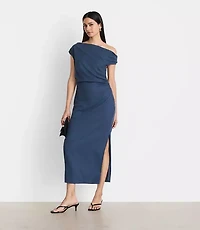 Petite LOFT Versa Pure Spun Off The Shoulder Midi Dress
