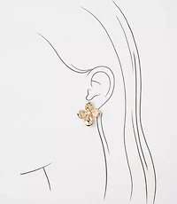 Pearlized Floral Stud Earrings