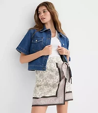 Patchwork Mini Wrap Skirt