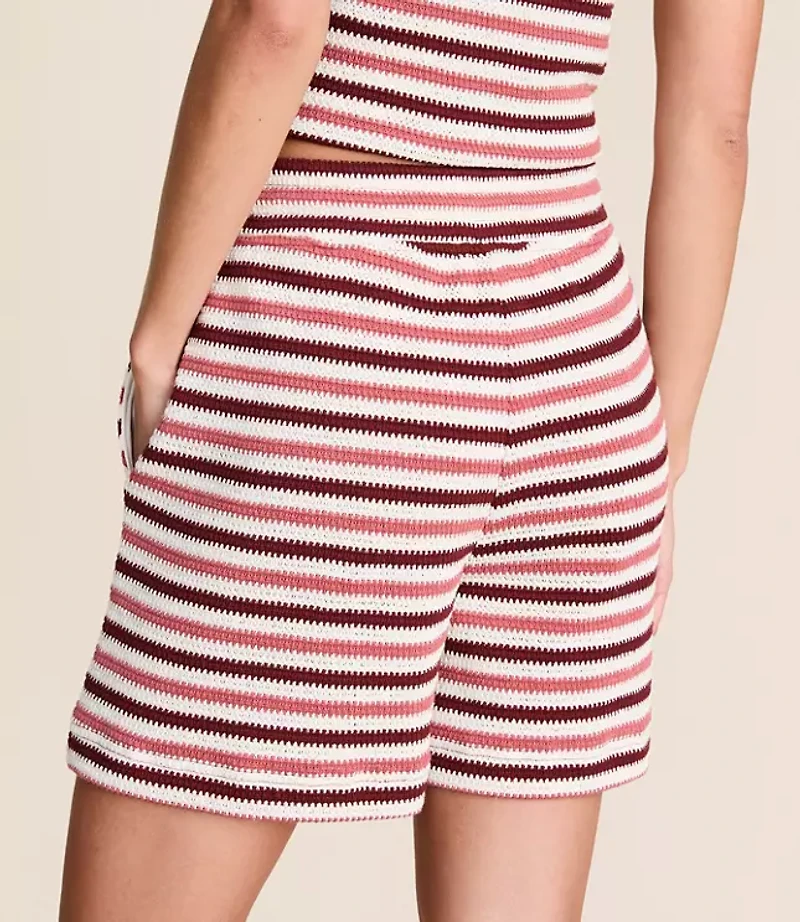 Lou & Grey Striped Crochet Shorts
