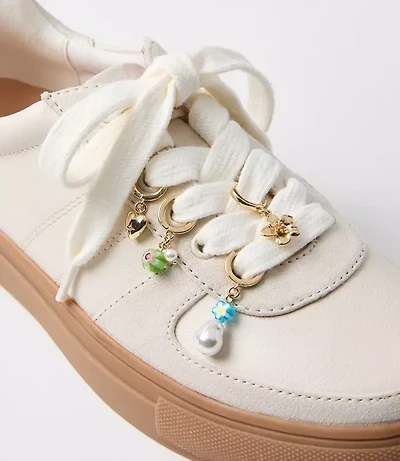 Pearlized Floral Shoe Charm Set