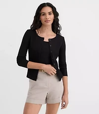 Ruffle Ribbed Cardigan