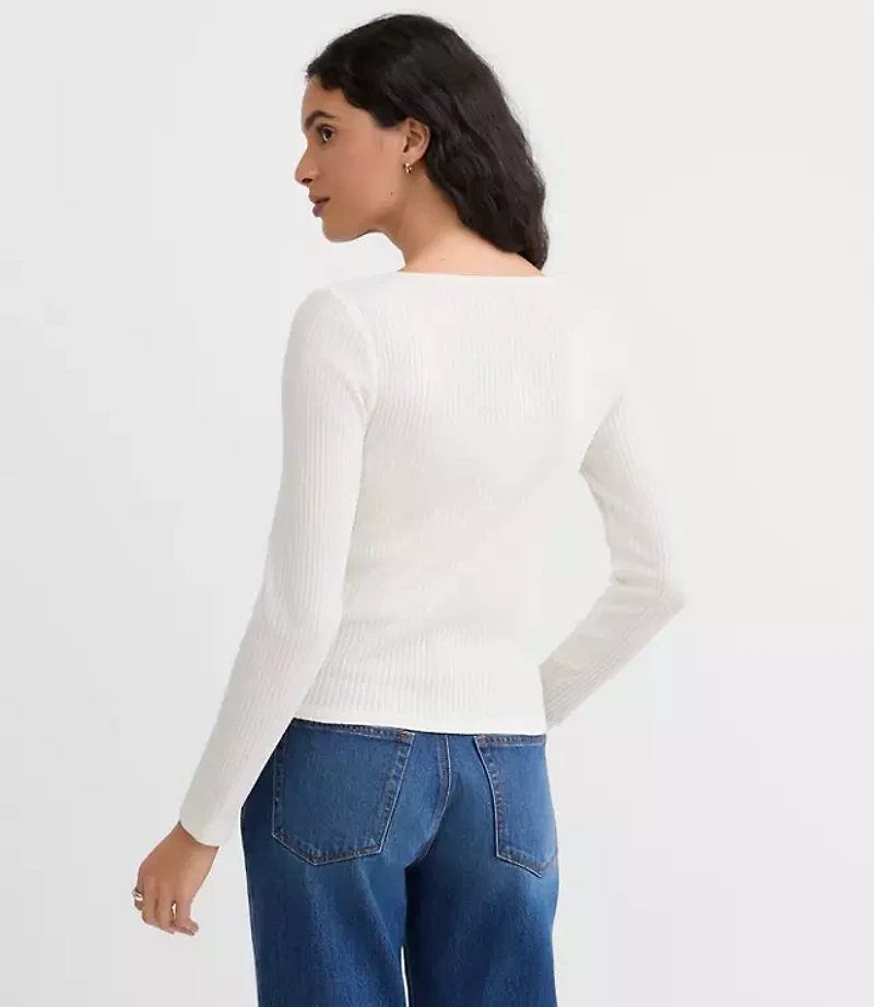 Ruffle Ribbed Cardigan