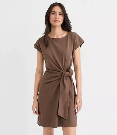 Side Tie Wedge Tee Mini Dress