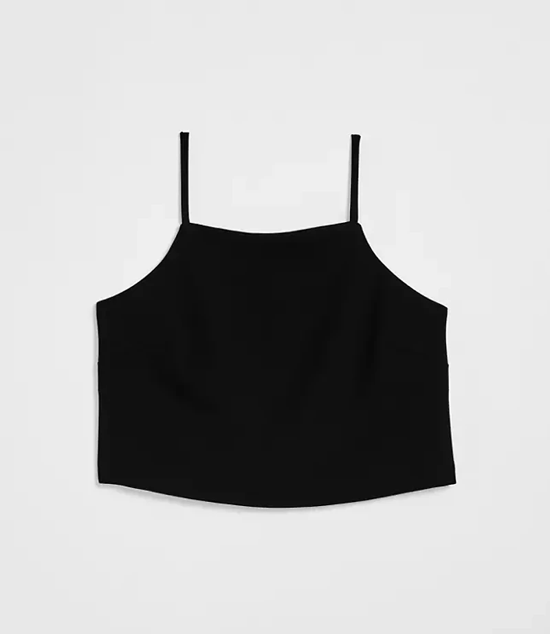 Petite LOFT Versa Crepe Drape Square Neck Top