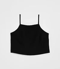 Petite LOFT Versa Crepe Drape Square Neck Top