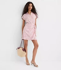 Floral Wrap Mini Shirtdress