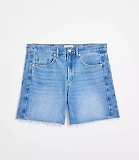 Rivete Curvy Fresh Cut Seamed Boyfriend Shorts in Light Wash