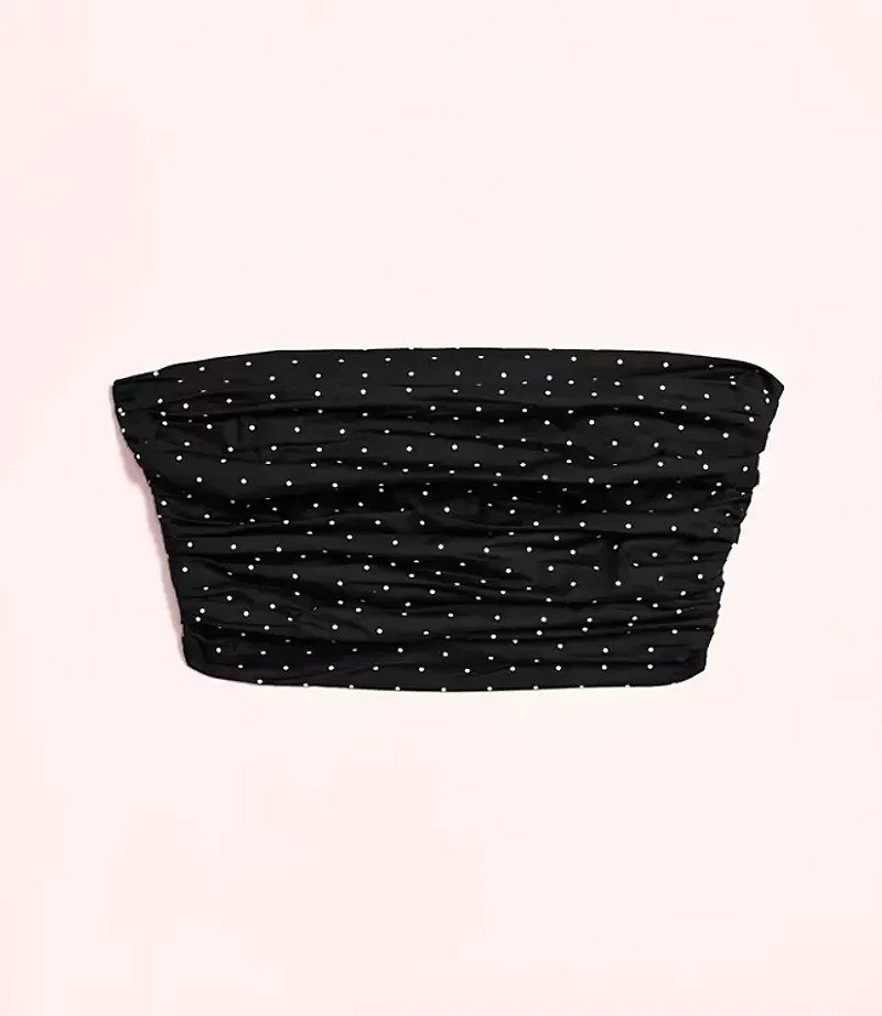 Lately Dotted Poplin Strapless Top
