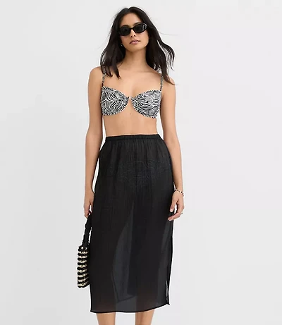 LOFT Beach Sheer Midi Skirt