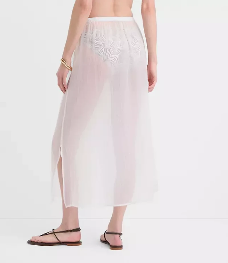 LOFT Beach Sheer Midi Skirt