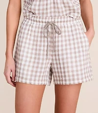 Petite Lou & Grey Checkered Triple Cloth Shorts