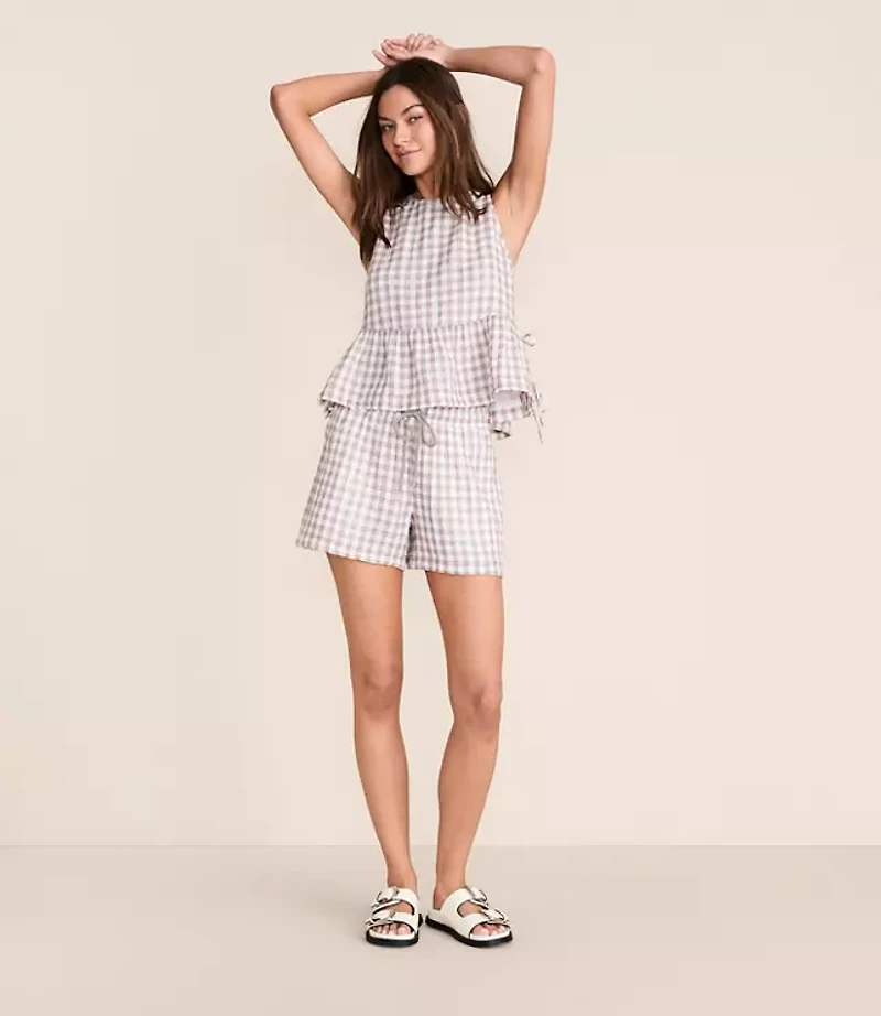 Petite Lou & Grey Checkered Triple Cloth Shorts