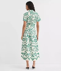 Petite Floral Seamed Maxi Shirtdress