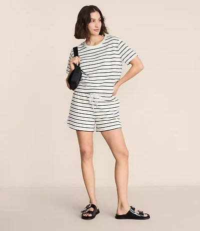 Lou & Grey Striped Jacquard Rounded Hem Shorts